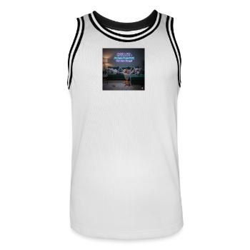 Chiller Neon Sofa: Produktivität entspannen - Männer Basketball-Trikot - Weiß/Schwarz - Vorne - AI Model Male 185 dark (185cm)