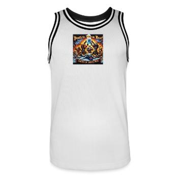 Mort à la bière chaude - Triomphe barbare - Maillot de basket Homme - blanc/noir - Devant - AI Model Male 185 dark (185cm)