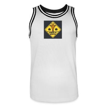 Giraffe Warning Sign - Men's Basketball Jersey - white/black - Front - AI Model Male 185 dark (185cm)