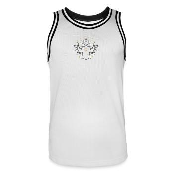 Ange aux bougies et coeur doré - Maillot de basket Homme - blanc/noir - Devant - AI Model Male 185 dark (185cm)