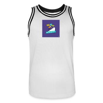 Mein täglicher Sport: motivierende Schimpfwörter - Männer Basketball-Trikot - Weiß/Schwarz - Vorne - AI Model Male 185 dark (185cm)