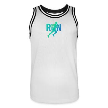 Dynamic Runner RUN - Men's Basketball Jersey - white/black - Front - AI Model Male 185 dark (185cm)