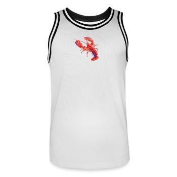 Homard rouge, illustration à l'aquarelle vive - Maillot de basket Homme - blanc/noir - Devant - AI Model Male 185 dark (185cm)