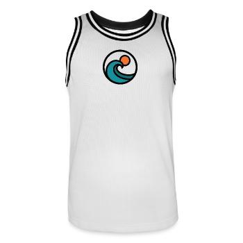 Ozean Geist - Männer Basketball-Trikot - Weiß/Schwarz - Vorne - AI Model Male 185 dark (185cm)