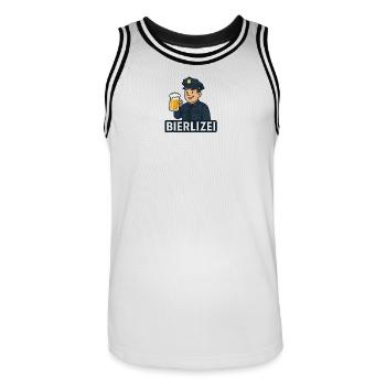 Beer policeman motif with beer mug - Men's Basketball Jersey - white/black - Front - AI Model Male 185 dark (185cm)