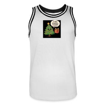 Fröhliches Schenken Weihnachtsbaum - Männer Basketball-Trikot - Weiß/Schwarz - Vorne - AI Model Male 185 dark (185cm)