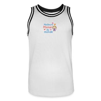 Beste Mutter der Welt - Männer Basketball-Trikot - Weiß/Schwarz - Vorne - AI Model Male 185 dark (185cm)