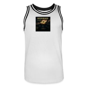 Nebula-Cockpit-Interferenz - Männer Basketball-Trikot - Weiß/Schwarz - Vorne - AI Model Male 185 dark (185cm)