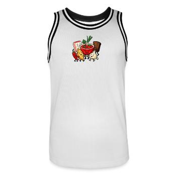 Amitié Bortsch colorée - Maillot de basket Homme - blanc/noir - Devant - AI Model Male 185 dark (185cm)