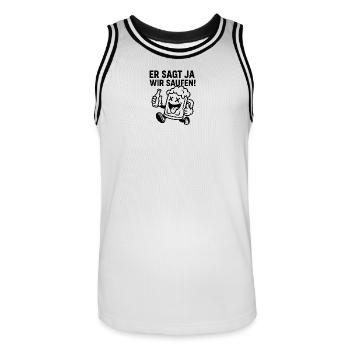 Bierlaune Cartoonmotiv - Männer Basketball-Trikot - Weiß/Schwarz - Vorne - AI Model Male 185 dark (185cm)