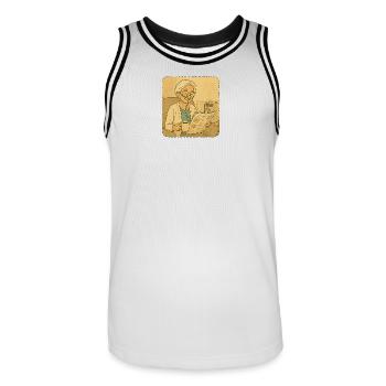 Thérapie de ventilation - Maillot de basket Homme - blanc/noir - Devant - AI Model Male 185 dark (185cm)