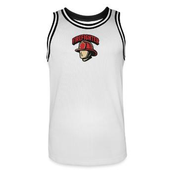 Firefighter Hero Retro - Men's Basketball Jersey - white/black - Front - AI Model Male 185 dark (185cm)