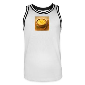 Mashed potatoes in a pot - Men's Basketball Jersey - white/black - Front - AI Model Male 185 dark (185cm)