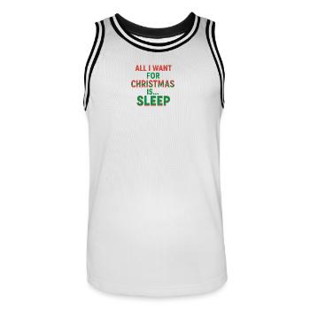 All I Want For Christmas Is Sleep - Maillot de basket Homme - blanc/noir - Devant - AI Model Male 185 dark (185cm)