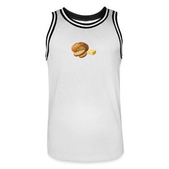 Pain et beurre - Maillot de basket Homme - blanc/noir - Devant - AI Model Male 185 dark (185cm)