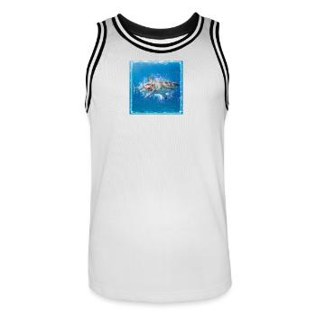 Trance Shark - Männer Basketball-Trikot - Weiß/Schwarz - Vorne - AI Model Male 185 dark (185cm)