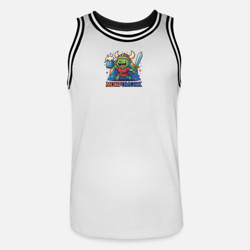 Goblin Vichingo Divertente Eroe - Maglia da basket per uomo - bianco/nero