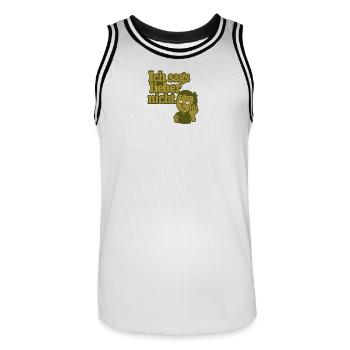 Ich sags lieber nicht Cartoon - Männer Basketball-Trikot - Weiß/Schwarz - Vorne - AI Model Male 185 dark (185cm)