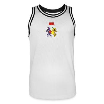 Fruit Wars Obstkrieger - Männer Basketball-Trikot - Weiß/Schwarz - Vorne - AI Model Male 185 dark (185cm)