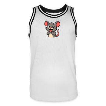 Souris Vilaine - Maillot de basket Homme - blanc/noir - Devant - AI Model Male 185 dark (185cm)