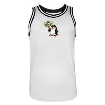 Logo t-shirt Penguin Protest Free Greenland - Maillot de basket Homme - blanc/noir - Devant - AI Model Male 185 dark (185cm)