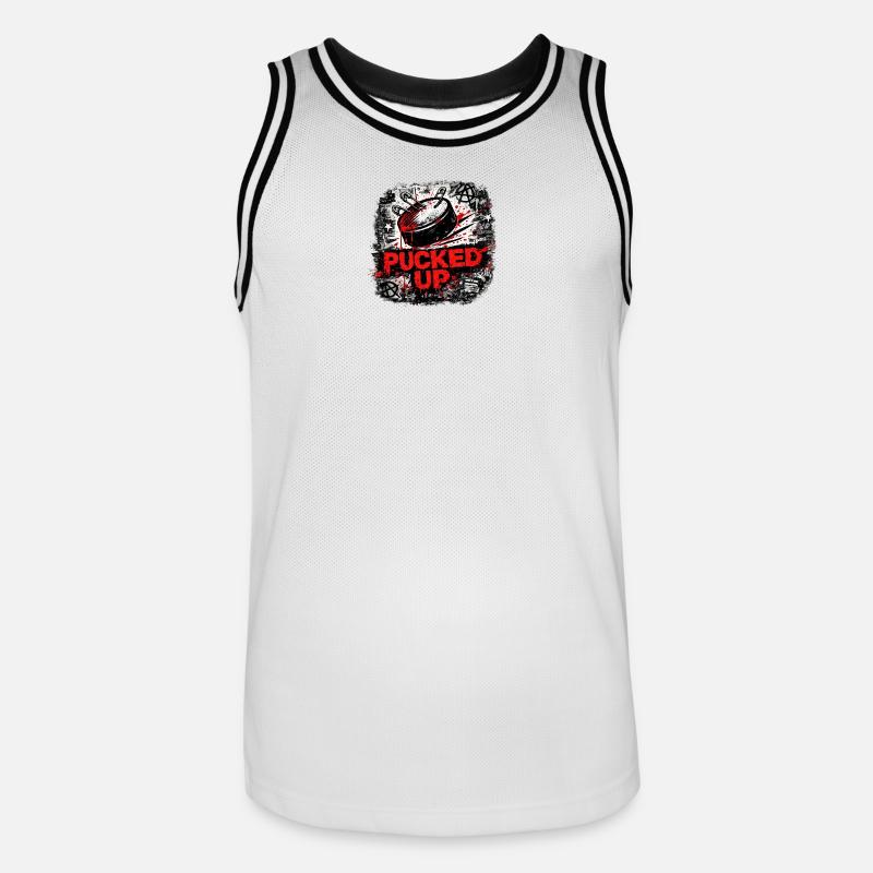 Punk graffitier déformé - Maillot de basket Homme - blanc/noir