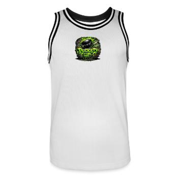 Pucked Up Graffiti Neon - Men's Basketball Jersey - white/black - Front - AI Model Male 185 dark (185cm)