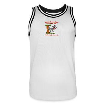 Hund und Baum: Kunst des Hundseins - Männer Basketball-Trikot - Weiß/Schwarz - Vorne - AI Model Male 185 dark (185cm)