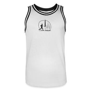 Runner in Waldkreis Switzerland gift idea - Men's Basketball Jersey - white/black - Front - AI Model Male 185 dark (185cm)