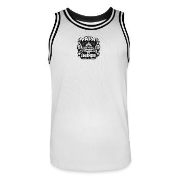 Papa The Man The Myth The Legend - Men's Basketball Jersey - white/black - Front - AI Model Male 185 dark (185cm)