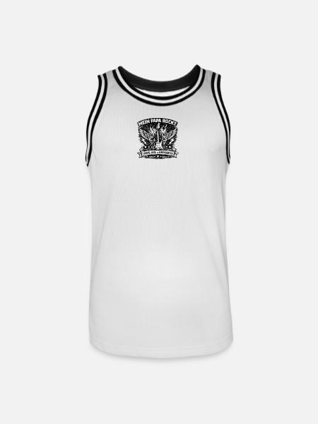 My Daddy Rocks – Rockvater Shirt - Men's Basketball Jersey - white/black