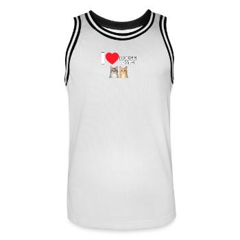 Original Design DJ Raymond - Men's Basketball Jersey - white/black - Front - AI Model Male 185 dark (185cm)
