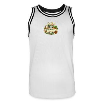 Landfrauen Gemeinsam Stark - Männer Basketball-Trikot - Weiß/Schwarz - Vorne - AI Model Male 185 dark (185cm)