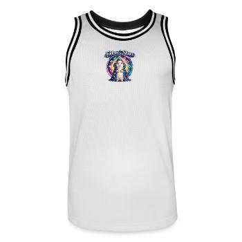 Follow the Stars Zodiac Sheep - Men's Basketball Jersey - white/black - Front - AI Model Male 185 dark (185cm)
