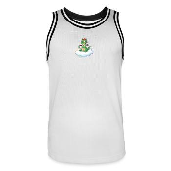 Fire-Blowers on Clouds - Men's Basketball Jersey - white/black - Front - AI Model Male 185 dark (185cm)