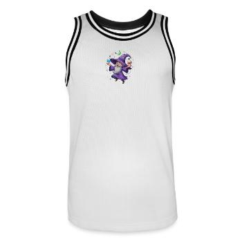 Ein Magier in einem lila Umhang mit einem Elixier - Männer Basketball-Trikot - Weiß/Schwarz - Vorne - AI Model Male 185 dark (185cm)