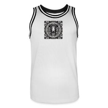 Greyhound Mandala - Men's Basketball Jersey - white/black - Front - AI Model Male 185 dark (185cm)