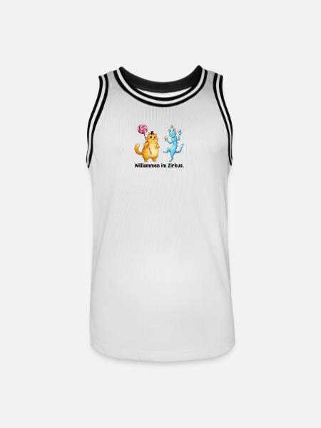 Zirkuskatzen Wunderwelt - Männer Basketball-Trikot - Weiß/Schwarz