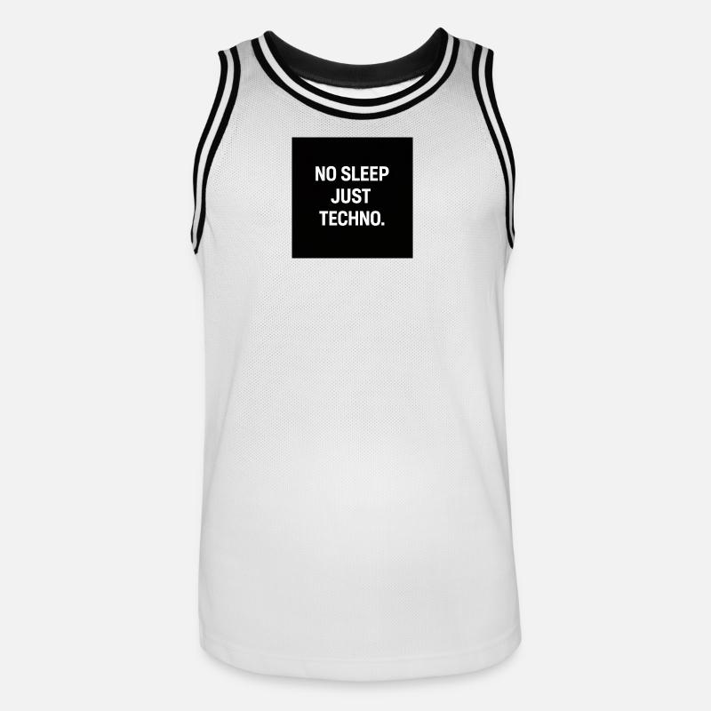 Pas de sommeil, juste Techno - Maillot de basket Homme - blanc/noir