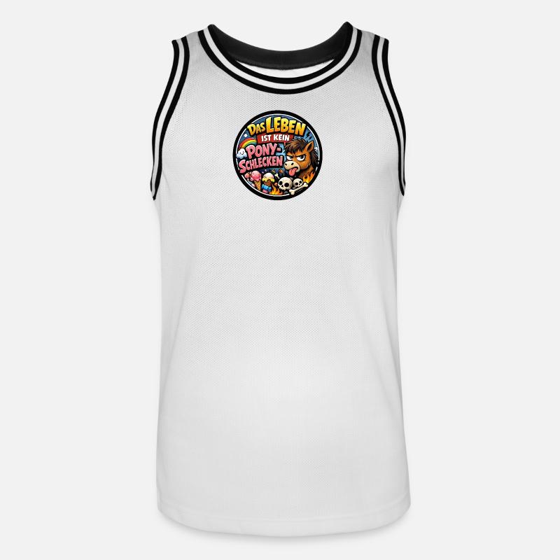 Leccare il pony - Maglia da basket per uomo - bianco/nero