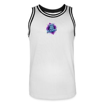 Neon Retro ProFlexen - Männer Basketball-Trikot - Weiß/Schwarz - Vorne - AI Model Male 185 dark (185cm)