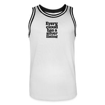 Il n’y a pas de mal qui ne vienne pas du bien - Maillot de basket Homme - blanc/noir - Devant - AI Model Male 185 dark (185cm)