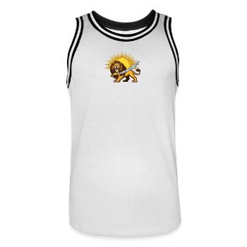 Lion perse Perse Iran - Maillot de basket Homme - blanc/noir - Devant - AI Model Male 185 dark (185cm)