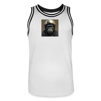 gorilla - Men's Basketball Jersey - white/black - Front - AI Model Male 185 dark (185cm)