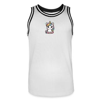 Cute Unicorn - Men's Basketball Jersey - white/black - Front - AI Model Male 185 dark (185cm)