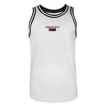 Nur noch ein Spiel Digitaluhr - Männer Basketball-Trikot - Weiß/Schwarz - Vorne - AI Model Male 185 dark (185cm)