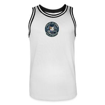 Kitty Captain Kittenpryse - Männer Basketball-Trikot - Weiß/Schwarz - Vorne - AI Model Male 185 dark (185cm)