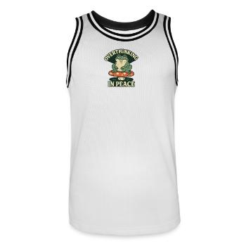Overthinking in Peace Frog Humor Relax - Men's Basketball Jersey - white/black - Front - AI Model Male 185 dark (185cm)