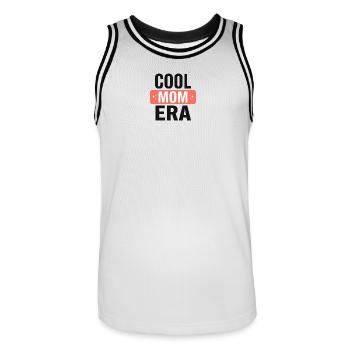 Coole Mom Era  - Männer Basketball-Trikot - Weiß/Schwarz - Vorne - AI Model Male 185 dark (185cm)