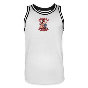Bodega Baddie Street Vibes - Men's Basketball Jersey - white/black - Front - AI Model Male 185 dark (185cm)
